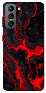 Чехол Black red marble для Galaxy S21 FE