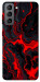 Чехол Black red marble для Galaxy S21 FE