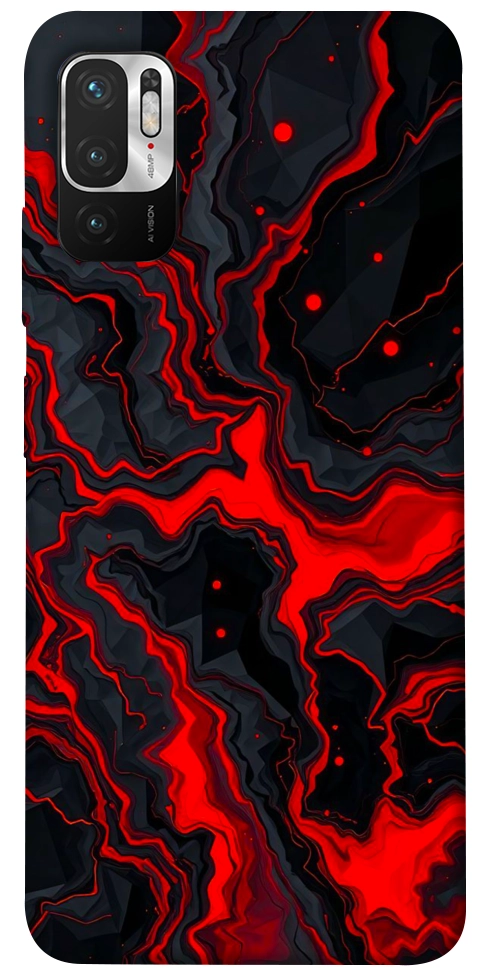 Чохол Black red marble для Xiaomi Redmi Note 10 5G