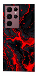 Чехол Black red marble для Galaxy S22 Ultra