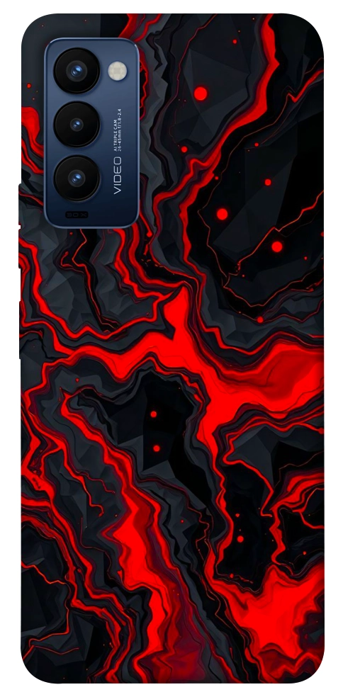 Чехол Black red marble для TECNO Camon 18
