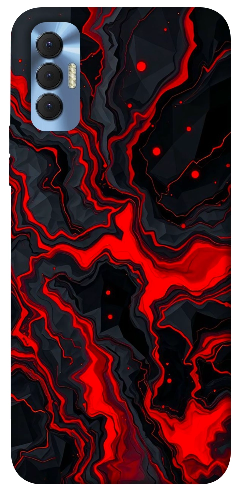 Чехол Black red marble для TECNO Spark 8P