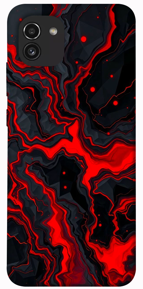 Чехол Black red marble для Galaxy A03