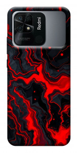 Чехол Black red marble для Xiaomi Redmi 10C