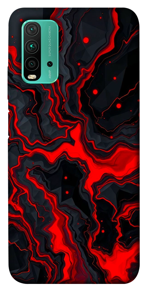 Чехол Black red marble для Xiaomi Redmi Note 9 4G