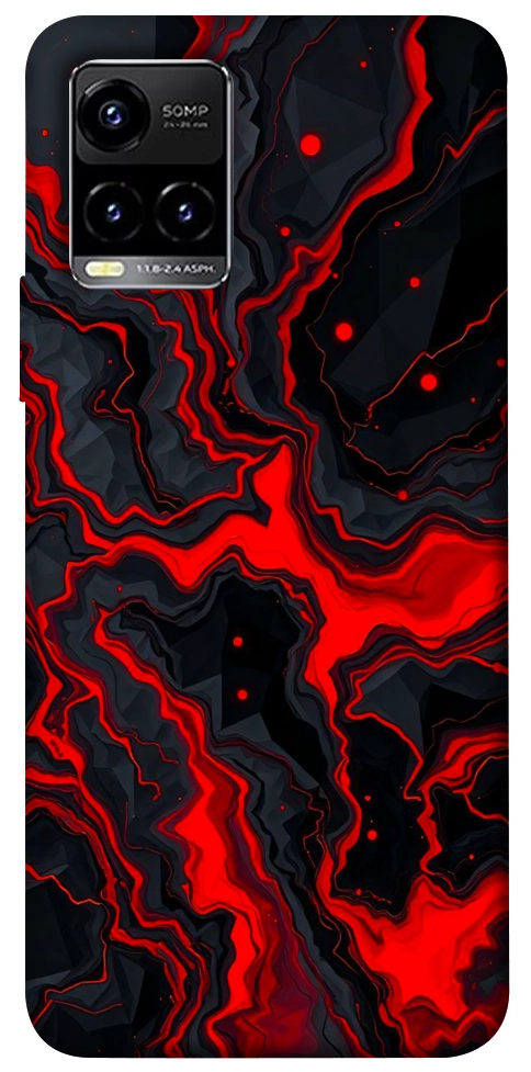Чохол Black red marble для Vivo Y33s