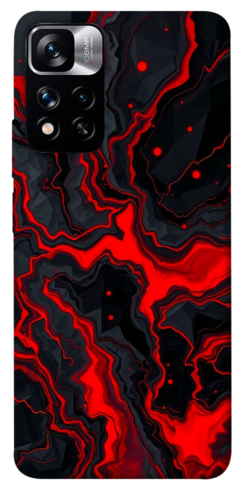 Чехол Black red marble для Xiaomi Redmi Note 11 5G