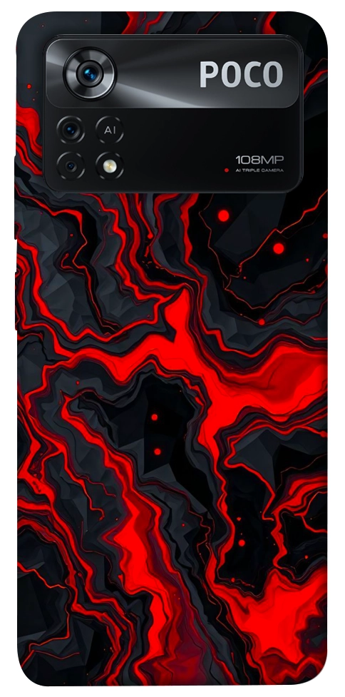 Чохол Black red marble для Xiaomi Poco X4 Pro