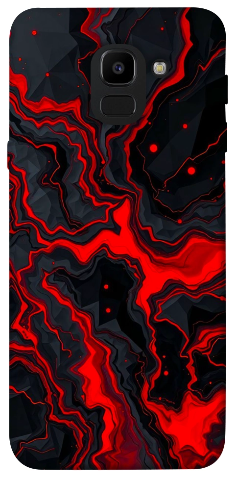 Чехол Black red marble для Galaxy J6 (2018)