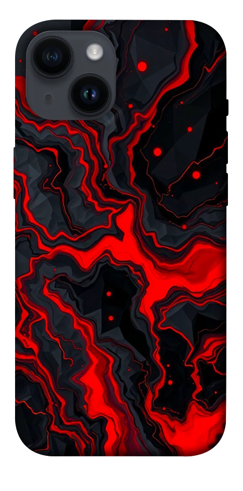 Чехол Black red marble для iPhone 14