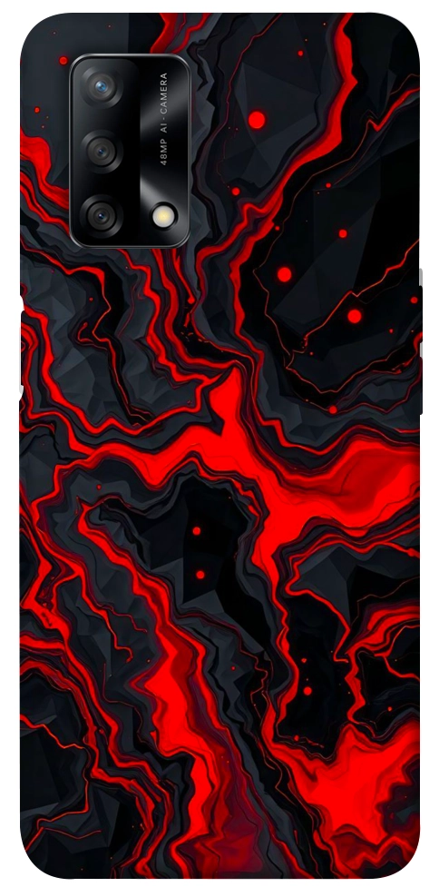 Чохол Black red marble для Oppo F19