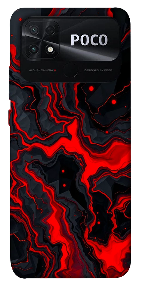 Чохол Black red marble для Xiaomi Poco C40