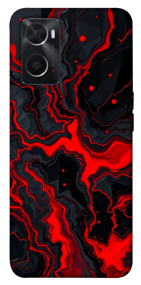 Чохол Black red marble для Oppo A76 4G