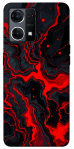 Чохол Black red marble для Oppo Reno 7 4G