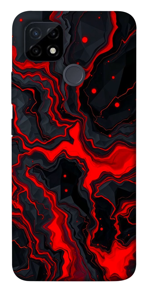 Чохол Black red marble для Realme C25Y