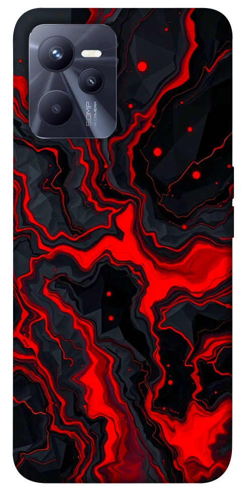 Чохол Black red marble для Realme C35