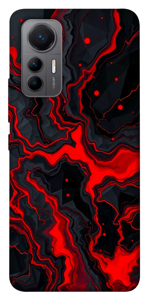 Чехол Black red marble для Xiaomi 12 Lite