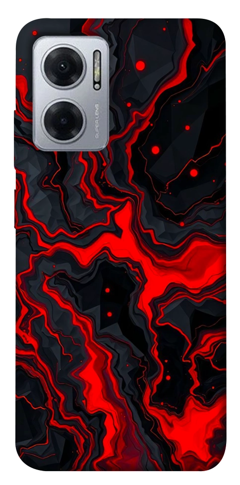 Чохол Black red marble для Xiaomi Redmi Note 11E