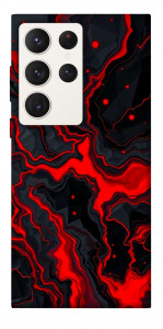 Чехол Black red marble для Galaxy S23 Ultra
