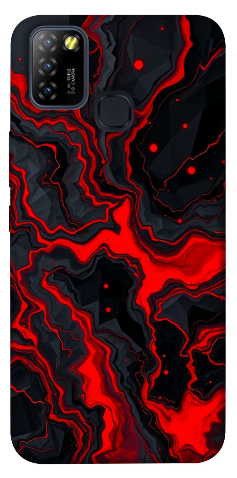 Чохол Black red marble для Infinix Hot 10 Lite