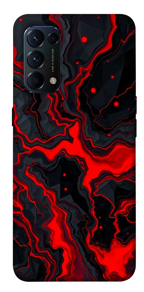 Чехол Black red marble для Oppo Reno 5 4G