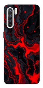Чехол Black red marble для Oppo Reno 3