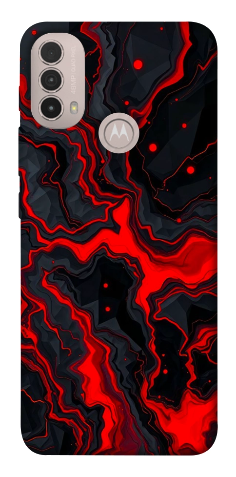 Чохол Black red marble для Motorola Moto E40