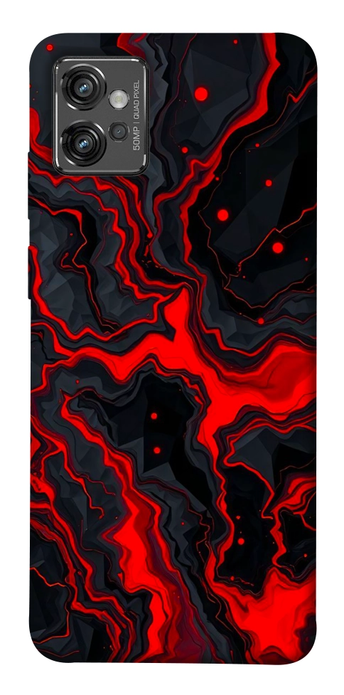 Чохол Black red marble для Motorola Moto G32