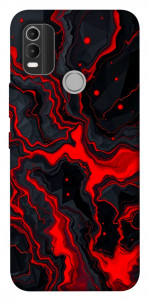 Чохол Black red marble для Nokia C21 Plus