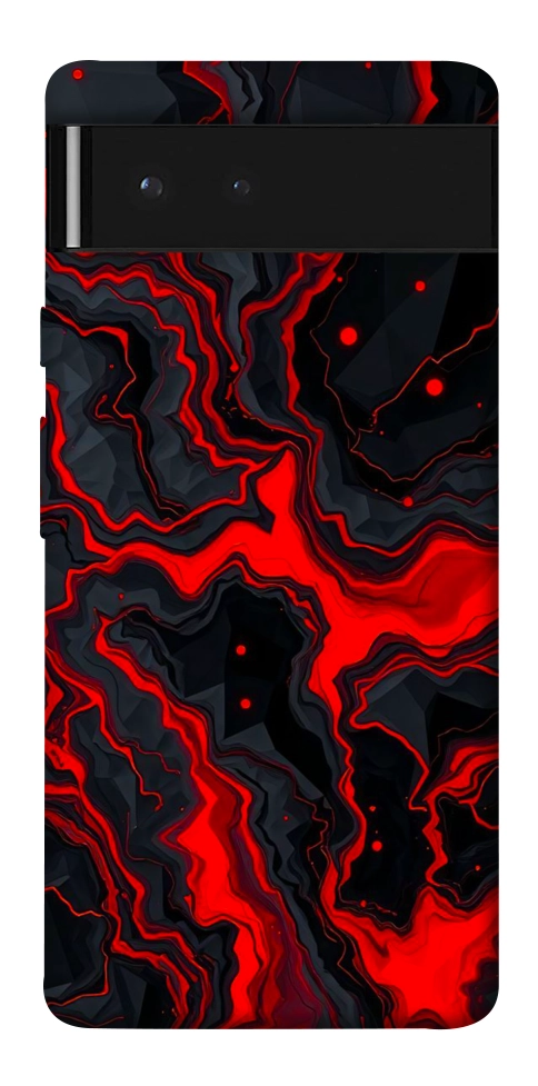 Чохол Black red marble для Google Pixel 6
