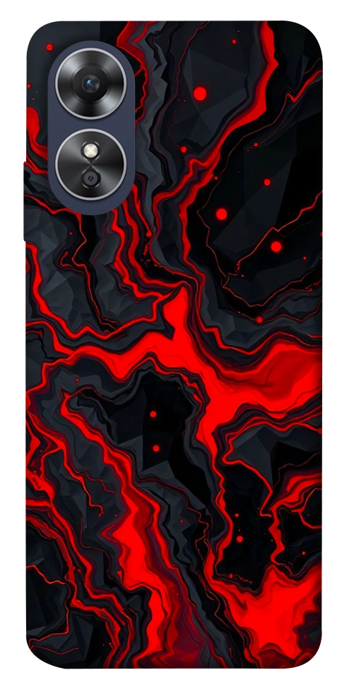 Чехол Black red marble для Oppo A17