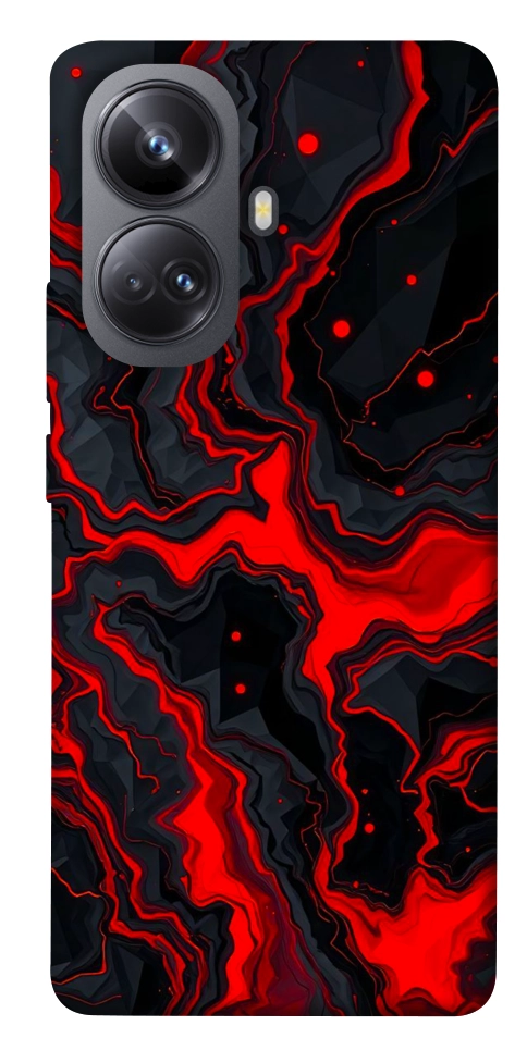 Чехол Black red marble для Realme 10 Pro+