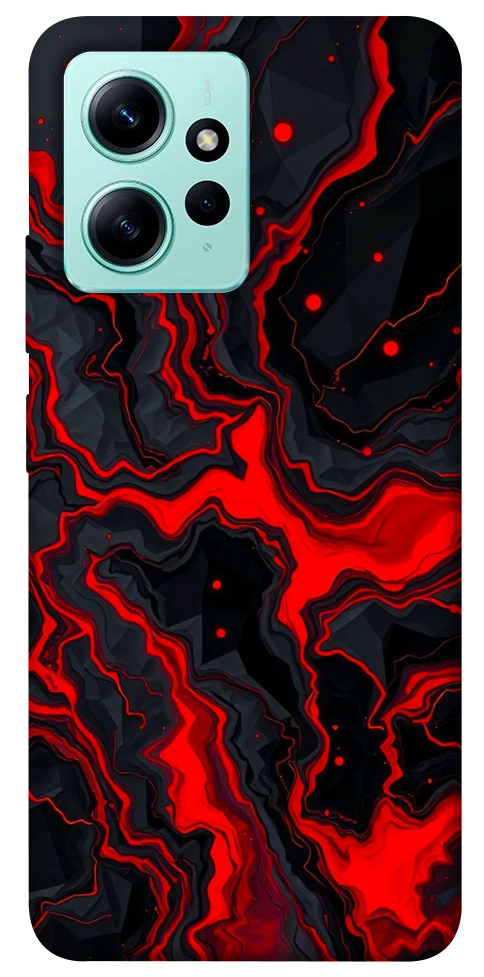 Чохол Black red marble для Xiaomi Redmi Note 12 4G