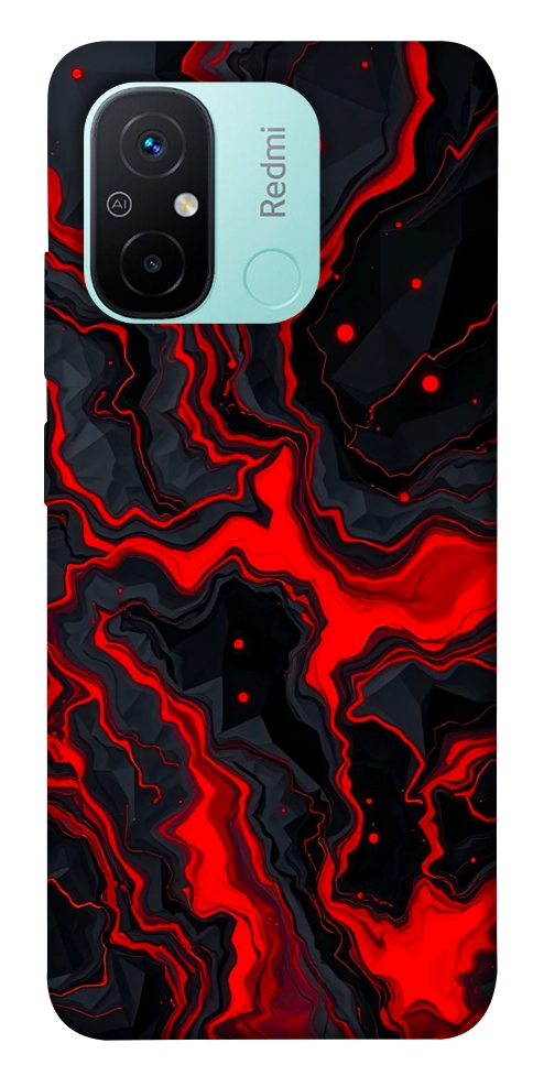 Чехол Black red marble для Xiaomi Redmi 12C