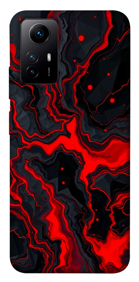 Чехол Black red marble для Xiaomi Redmi Note 12S
