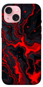 Чохол Black red marble для iPhone 15