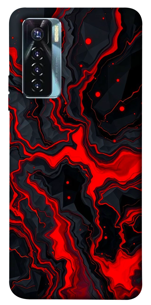 Чехол Black red marble для TECNO Camon 17 Pro