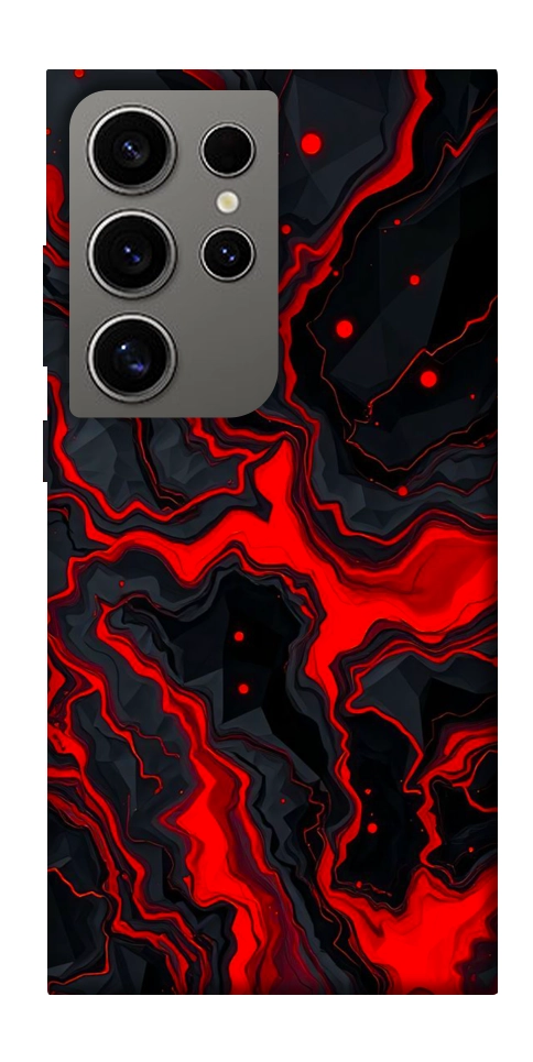 Чехол Black red marble для Galaxy S24 Ultra