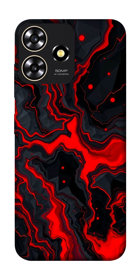 Чехол Black red marble для ZTE Blade A73 4G