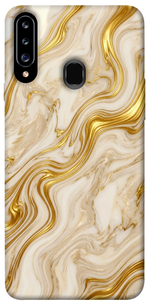 Чохол Liquid gold marble для Galaxy A20s (2019)