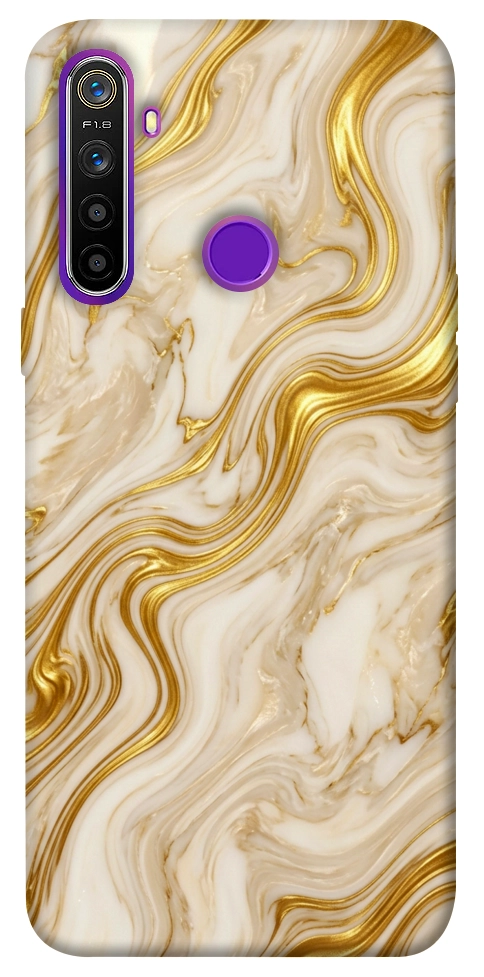 Чехол Liquid gold marble для Realme 5