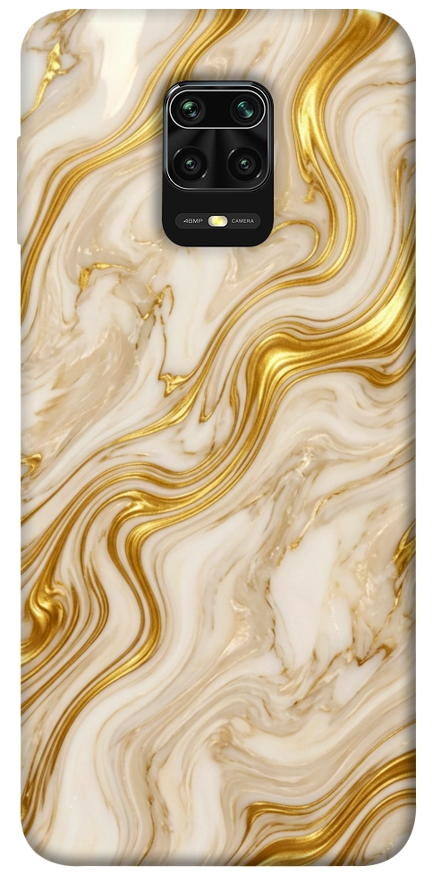 Чехол Liquid gold marble для Xiaomi Redmi Note 9 Pro