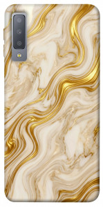 Чехол Liquid gold marble для Galaxy A7 (2018)