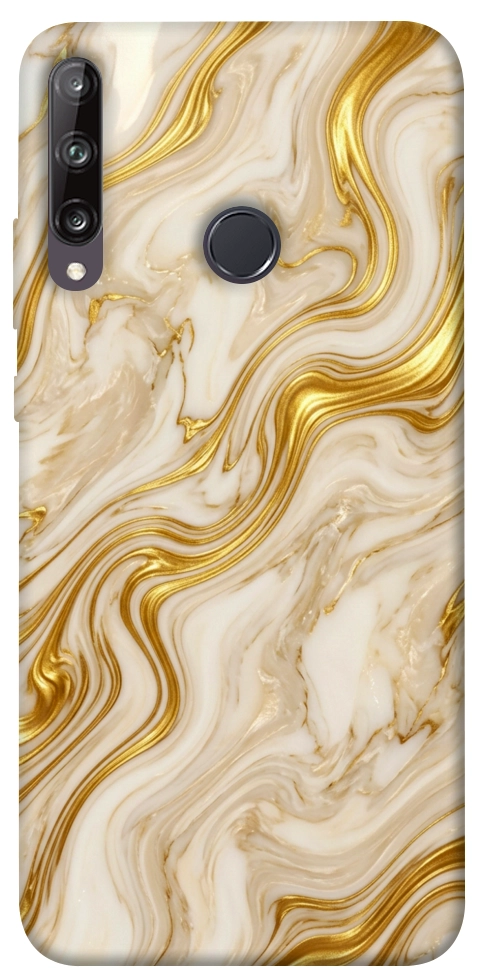 Чехол Liquid gold marble для Huawei P40 Lite E
