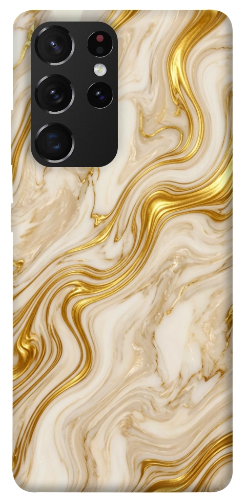 Чехол Liquid gold marble для Galaxy S21 Ultra