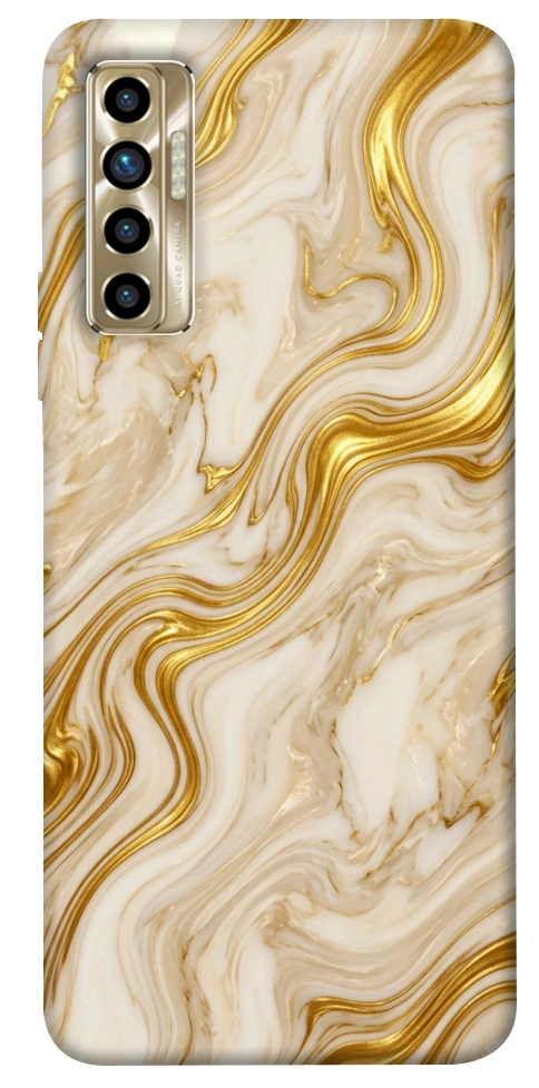 Чехол Liquid gold marble для TECNO Camon 17P