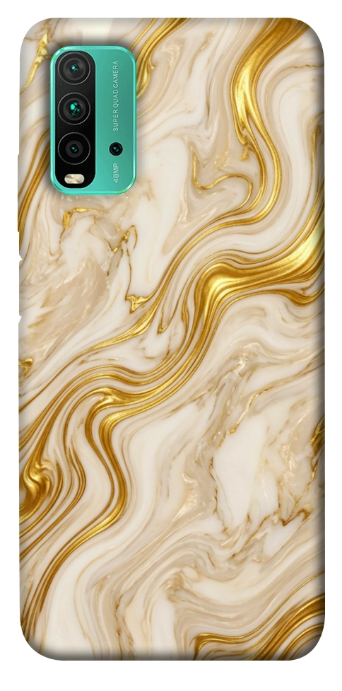 Чехол Liquid gold marble для Xiaomi Redmi Note 9 4G