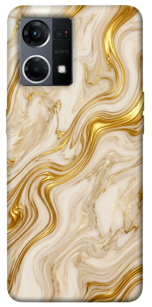 Чехол Liquid gold marble для Oppo Reno 7 4G