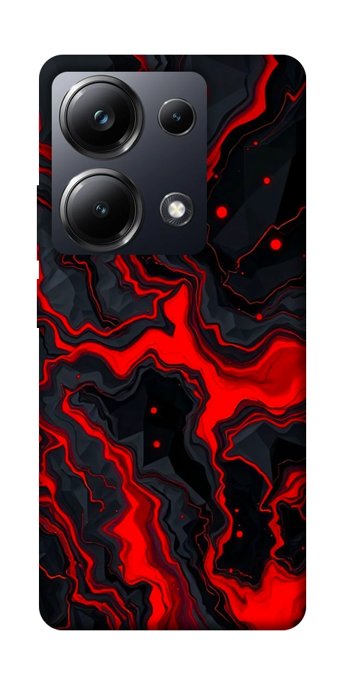 Чехол Black red marble для Xiaomi Poco M6 Pro 4G