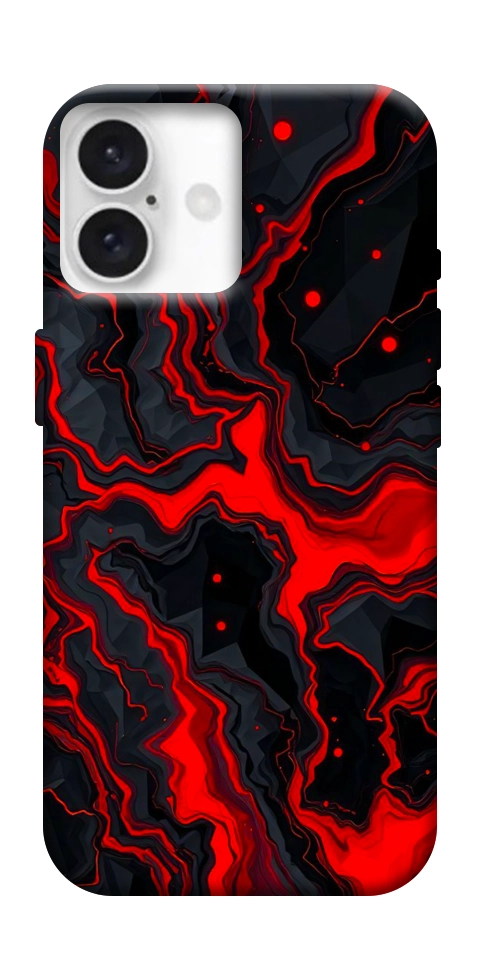 Чохол Black red marble для iPhone 16